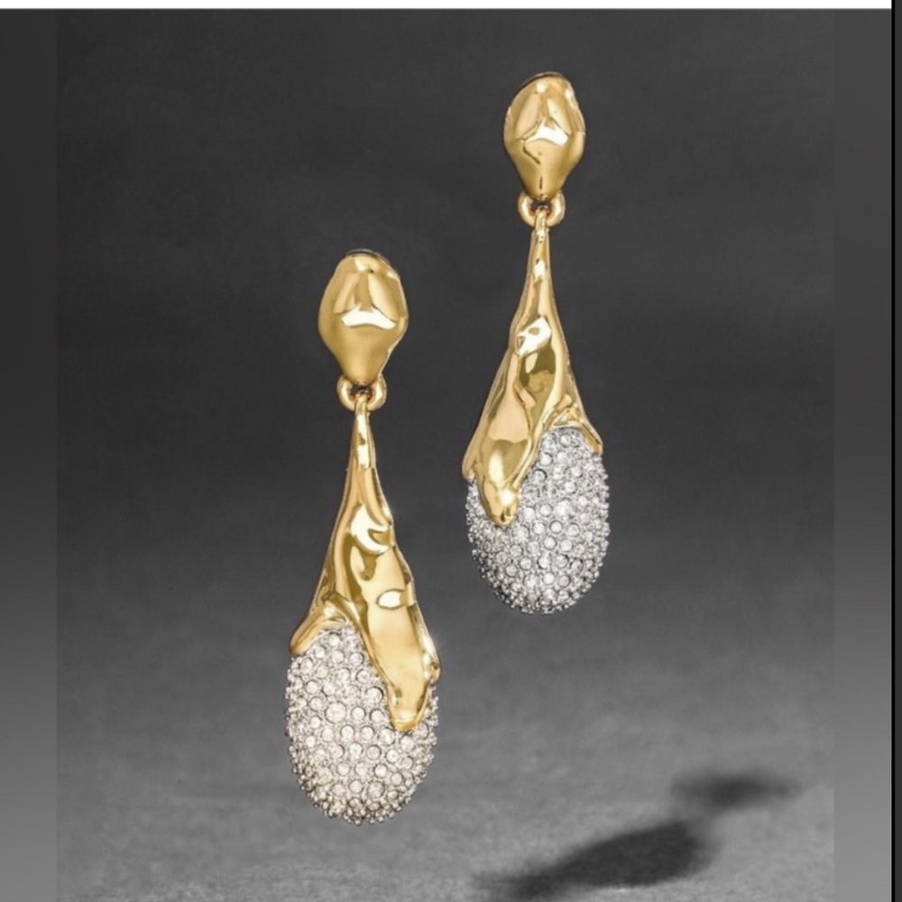 ALEXIS BITTAR • Solanales Drippy Pavé Crystal Teardrop Articulated Drop Earrings